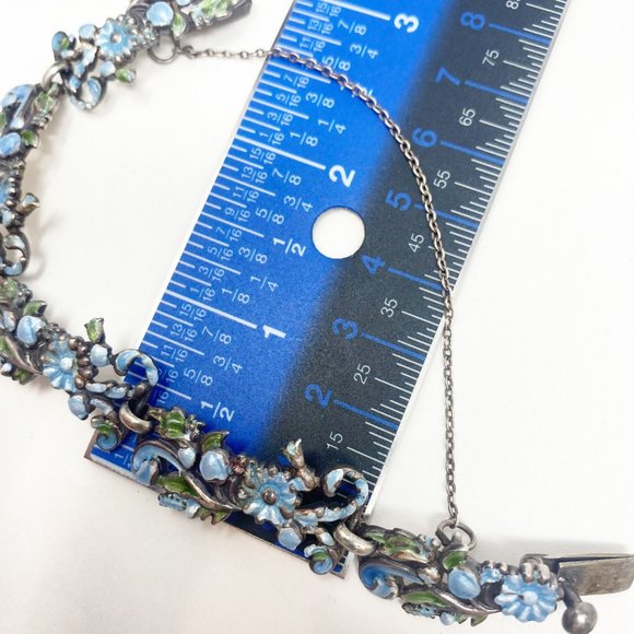 545 Vintage Margot de Taxco 5600 sterling and enamel necklace and bracelet - Picture 8 of 10